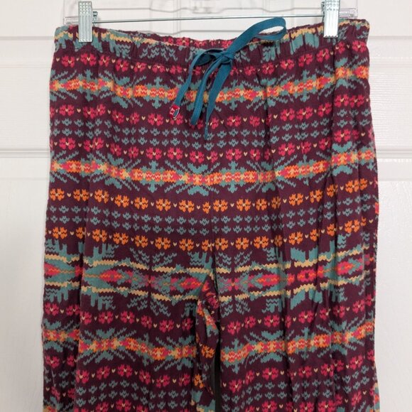 Woolrich Southwestern Flannel Pajama Pants Womens Size Medium Red Geometric - Picture 2 of 12